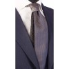 Cravata Matase Barbati, Nod Contrastant, Model Unicat N265, Handmade Italia, Cadou Elegant, 148cm, Albastru, Bronz, Maro, Turcoaz