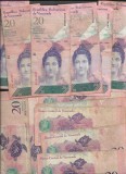 Lot Venezuela 100 x 20 bolivari bolivares ani diferiti VG-F-VF