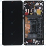 Huawei P30 Pro (VOG-L09 VOG-L29) Capac frontal modul display + LCD + digitizer + baterie negru 02354NAC 02352PBT