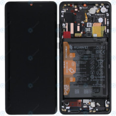 Huawei P30 Pro (VOG-L09 VOG-L29) Capac frontal modul display + LCD + digitizer + baterie negru 02354NAC 02352PBT