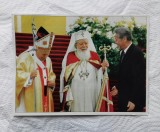 FOTOGRAFIE PAPA IOAN, PATRIAHUL TEOCTIST SI PRESEDINTELE EMIL CONSTANTINESCU, Color, Romania de la 1950