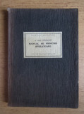 Emil Gheorghiu - Manual de medicina operatoare (ingrijit de prof.Octav Onicescu), 1925