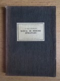 Emil Gheorghiu - Manual de medicina operatoare (ingrijit de prof.Octav Onicescu), 1925