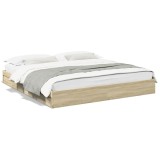 Cumpara ieftin Cadru de pat cu sertare stejar sonoma 200x200 cm lemn prelucrat