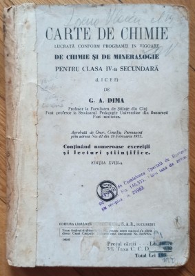 Carte de chimie - G. A. Dima// anii &amp;#039;20 foto