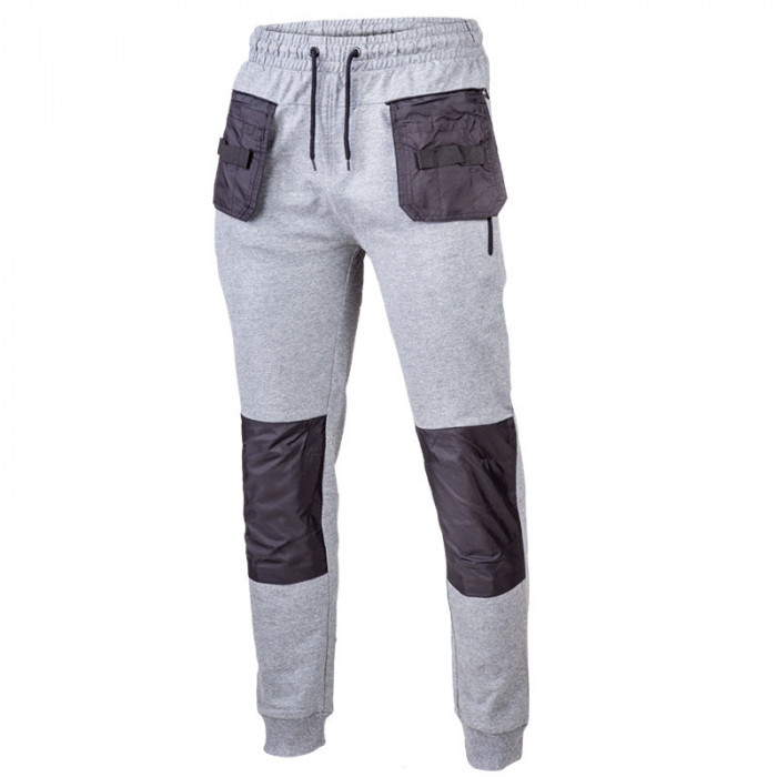 Pantalon trening cu buzunare aditionale / gri - l