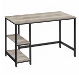 VASAGLE Birou cu 2 rafturi pe stanga sau dreapta, cadru din otel, 60x120x75cm, industrial, gri stejar Household NewTrend
