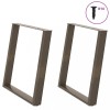 VidaXL Picioare de masă &icirc;n formă de U, 2 buc., oțel natural, 70x(72-73) cm
