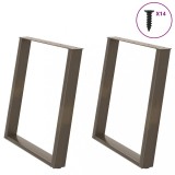 vidaXL Picioare de masă &icirc;n formă de U, 2 buc., oțel natural, 70x(72-73) cm