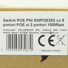 Switch PNI SWPOE282, POE, 10 x 10/100 Mbps, din care 8 porturi PoE, carcasa metalica foto