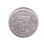Moneda Mauritius 1 rupee 1990, stare buna, curata