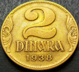 Cumpara ieftin Moneda istorica 2 DINARI / DINARA - YUGOSLAVIA, anul 1938 * cod 1692, Europa