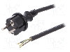 Cablu alimentare AC, 5m, 3 fire, culoare negru, cabluri, CEE 7/7 (E/F) mufa, SCHUKO mufa, PLASTROL - W-97211