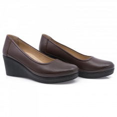 Pantofi dama, Caspian, Cas-2300, casual, piele naturala, maro foto