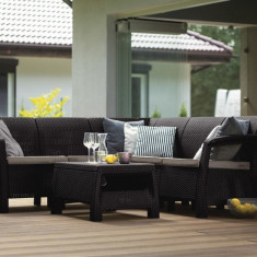 Set de mobilier gradina maro-bej Keter Corfu Relax