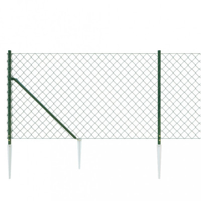 Gard plasa de sarma cu tarusi de fixare, verde, 0,8x10 m GartenMobel Dekor foto