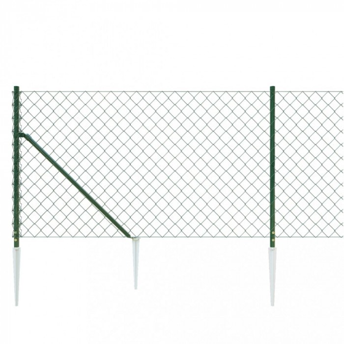 Gard plasa de sarma cu tarusi de fixare, verde, 0,8x10 m GartenMobel Dekor