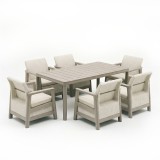 Set de mobilier de grădină Scandi Weekend linea duo gri-bej cu pietriș