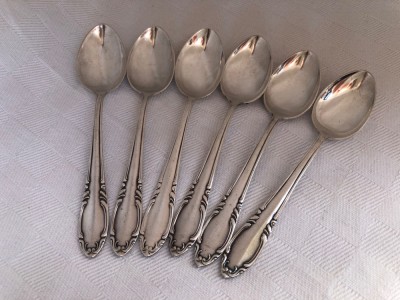 Set de sase lingurite suedeze din alpacca producator C.G.H. (30) foto
