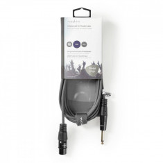 Cablu stereo XLR 3 pini mama - JACK 6.5 mm tata 3m gri NEDIS