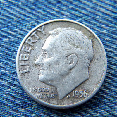 1R - 1 One Dime 1956 Statele Unite ale Americii / USA / SUA / 10 Cents argint foto
