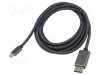 Cablu Goobay DisplayPort la USB-C textil 3m negru-argintiu 4K UHD
