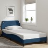 VidaXL Cadru de pat cu tăblie, Dover, albastru, 100x200cm, textil 373131
