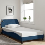 VidaXL Cadru de pat cu tăblie fără saltea, albastru, 100x200cm, textil