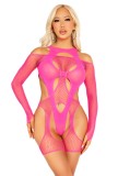 Body cu model portjartier si taieturi provocatoare, Leg Avenue - Roz, S-L