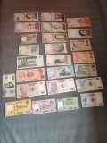 Frumoasa colectie de 25 bancnote straine - diverse tari - UNC, stare excelenta