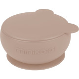 Minikoioi Bowl Bubble Beige bol din silicon cu ventuză 1 buc