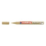 Marker permanent Edding 751 cu vopsea, corp metalic, varf rotund, 1-2 mm, auriu