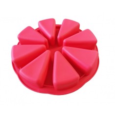 Forma silicon pentru prajituri, Felii de Pizza, 8 cavitati, Rosu, 27 cm, 476COF