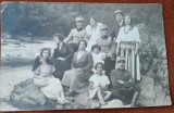 Fotografie tip carte postala, familii la Baile Herculane, 1923