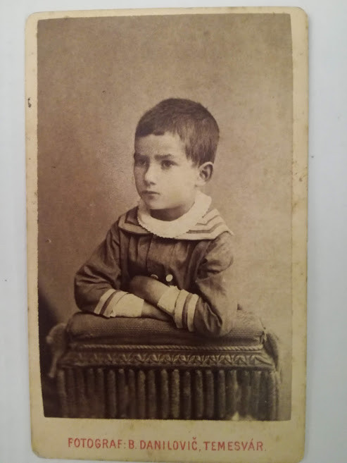 Foto carton CDV veche, B. Danilovic, Timișoara / Temesvar, portret băiat
