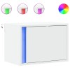 Noptiera montata pe perete cu lumini LED, alb, DKD Home Decor