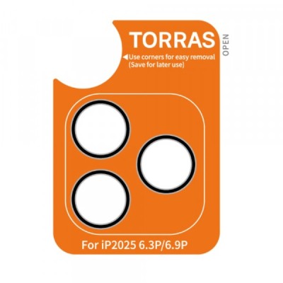 Folie de protectie Camera Spate Torras Lensguard pentru Apple iPhone 17 Pro Max, Sticla Securizata, Neagra foto