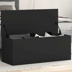 vidaXL Cutie de depozitare, negru, 90x35x35 cm, lemn prelucrat 840682