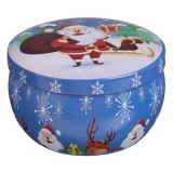 Lumanare decorativă albă cu aroma blue lotus &icirc;n cutie metalică de Crăciun, CMCLASS