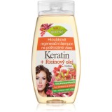 Bione Cosmetics Keratin + Ricinov&yacute; olej Sampon de restaurare in profunzime pentru păr 260 ml