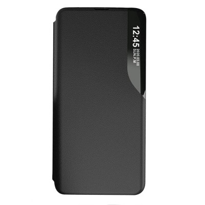 Husa flip din piele compatibila cu samsung galaxy s22,htpmag,e-fold, black foto