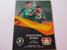 Program meci fotbal LUDOGORETS - BAYER LEVERKUSEN (Europa League 20.09.2018) foto