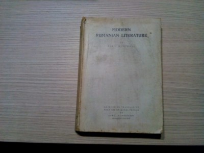 MODERN RUMANIAN LITERATURE - Basil Munteano - 321 p.; lb. engleza foto