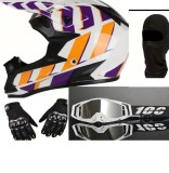 Set casca moto-atv-trotineta-enduro+Ochelari+Manusi+Cagula ,marimi disponibile S,M si L