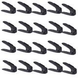 Set 20 buc, Organizator, Suport pentru Incaltaminte, Reglabil 3 Pozitii, Dublare Spatiu Depozitare, 6&times;25.5&times;11/17 cm, Negru