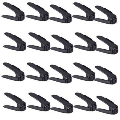 Set 20 buc, Organizator, Suport pentru Incaltaminte, Reglabil 3 Pozitii, Dublare Spatiu Depozitare, 6&amp;times;25.5&amp;times;11/17 cm, Negru foto