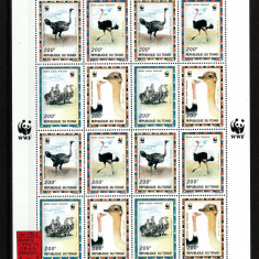 Chad / Ciad, 1996 | Struţ Rothschild - Animale protejate - WWF | M/S - MNH | aph