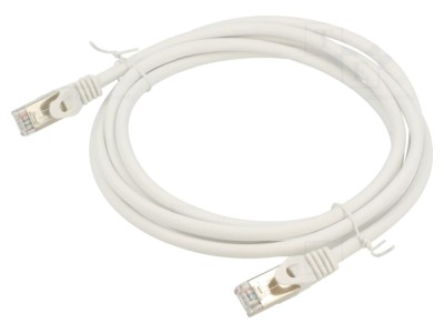 Cablu patch cord S/FTP Cat6a alb 2m foto