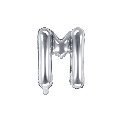Balon Folie Litera M Argintiu, 35 cm foto