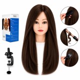 Cap de manechin coafură Ela păr natural 55 cm cu trepied